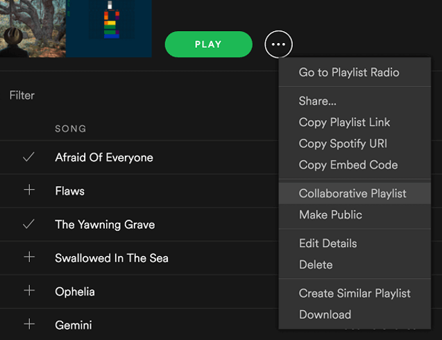 Create Collaborative Playlist in Spotify