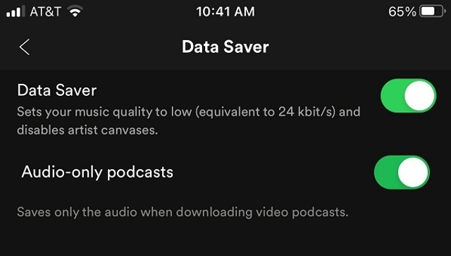 Spotify Data Saver Mode